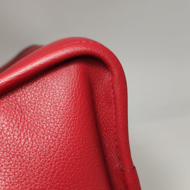 Loewe Amazona 36 Medium Red Leather Horse Lock Gold-tone Hardware