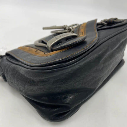 Dior Vintage Gaucho Mini Black Leather Crossbody Bag