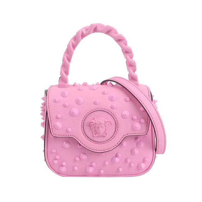 Versace La Medusa Mini Pink Studded Top Handle Bag-Luxbags