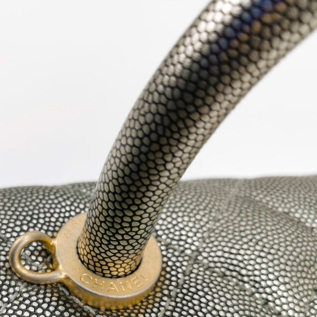 Chanel Coco Handle Small Metallic Caviar Leather Gold Hardware, 2019