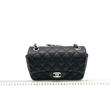 Chanel Classic Flap Mini Black Caviar Silver Hardware 2017-18