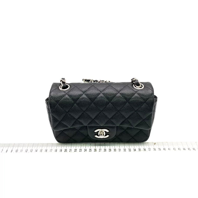 Chanel Classic Flap Mini Black Caviar Silver Hardware 2017-18