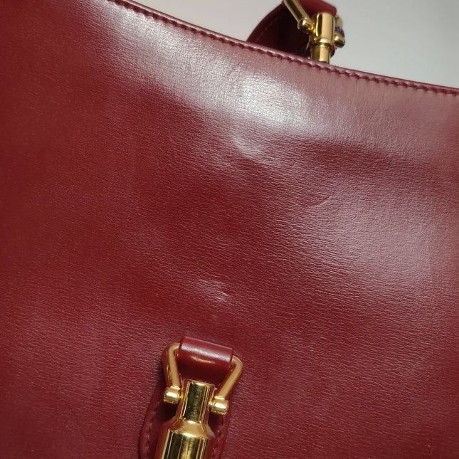 Gucci Jackie 1961 Red Burgundy Leather Bag Small Shoulder Bag