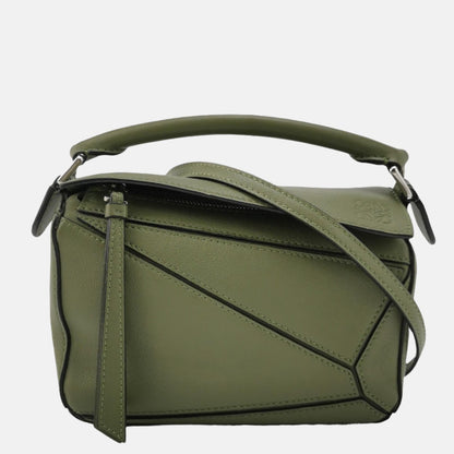 Loewe Puzzle Mini Green Calfskin Leather Crossbody Bag-Luxbags