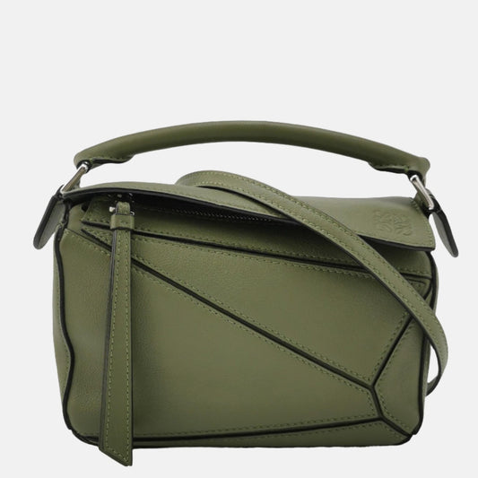 Loewe Puzzle Mini Green Calfskin Leather Crossbody Bag-Luxbags