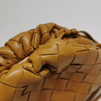 Bottega Veneta Pouch Mini Intrecciato Camel Lambskin Leather Crossbody Bag