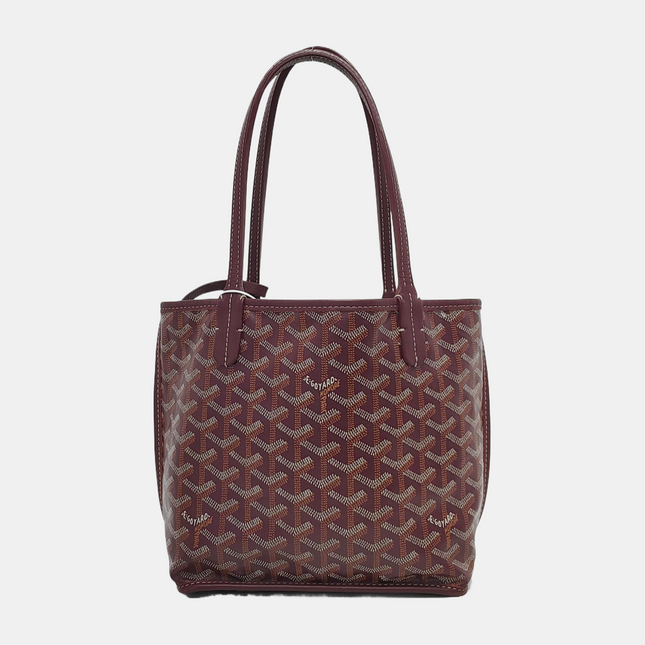 Goyard Anjou Mini Tote Wine Burgundy Reversible Leather
