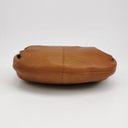 CHLOÉ Bracelet Hobo Embellished Brown Glossed Textured-leather Shoulder Bag