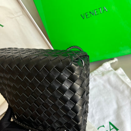Sold Bottega Veneta Small Andiamo Black Intrecciato Handbag
