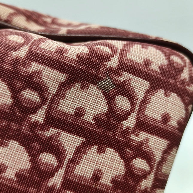 Christian Dior Trotter Boston Cloth Oblique Medium Red Handbag