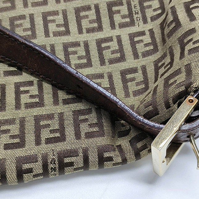 Fendi Mamma Baguette Brown Classic Zucchino Monogram Shoulder Bag