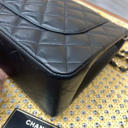 Chanel Classic Flap Jumbo Black Lambskin Leather Double Flap Gold Hardware, 2017-18