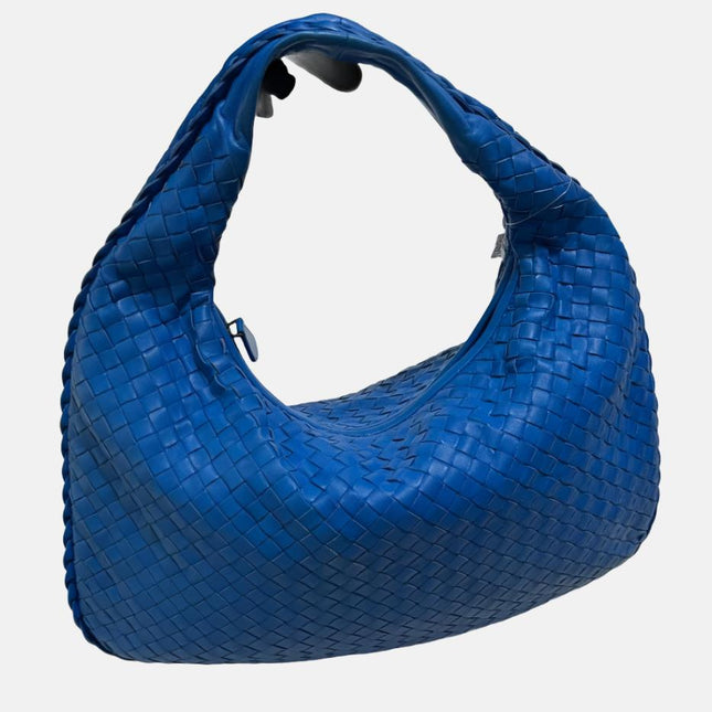 Bottega Veneta Veneta Hobo Medium Royal Blue Intrecciato Leather Bag 40cm-Luxbags