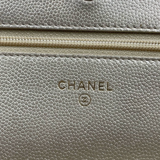 Sold Chanel Wallet On Chains WOC Timeless/ Classic Gold Caviar Leather