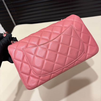 Chanel Classic Flap Mini 2013 Pink Lambskin Leather Silver Hardware