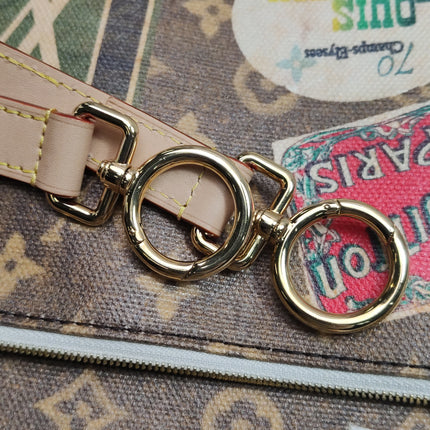 Louis Vuitton OnTheGo Large Hotel Labels Brown Monogram Crossbody Tote