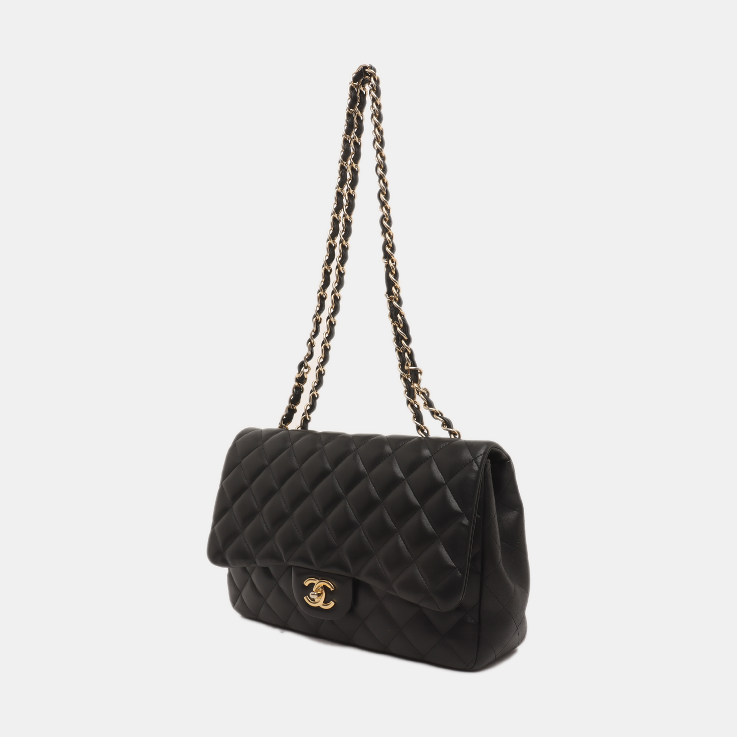 Chanel Classic Flap Jumbo Black Lambskin Leather Single Flap with Gold Hardware, 2010-2011