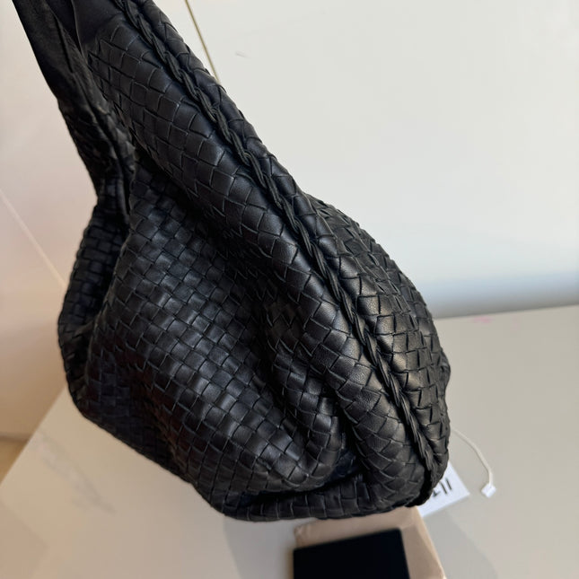 Sold Bottega Veneta Belly Hobo Intrecciato Leather Black Large 52cm