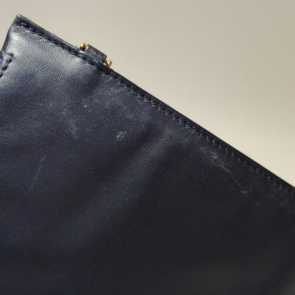 Bottega Veneta Cabat MM Intreccio Leather Tote Bag Navy 40cm