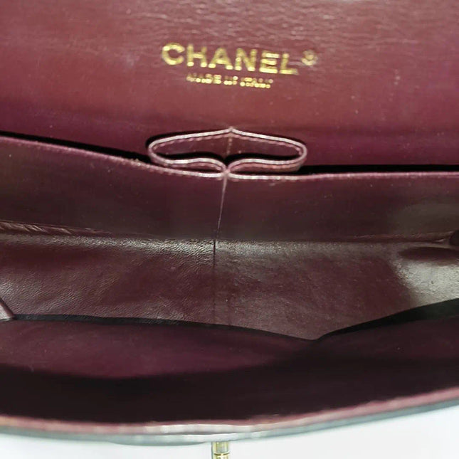 Sold Chanel Classic Flap Jumbo 2010 Black Lambskin Leather Double Flap with Gold Hardware