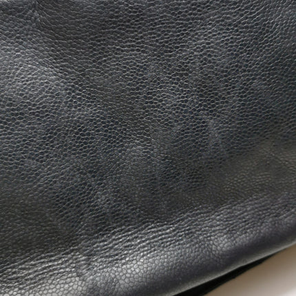 Chanel Classic Flap Maxi Black Soft Caviar Leather Silver-tone Hardware Giant CC Logo