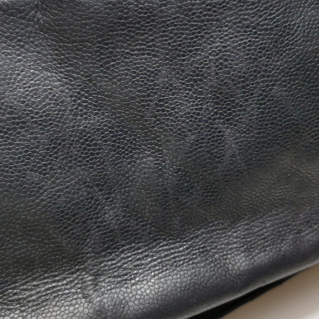 Chanel Classic Flap Maxi Black Soft Caviar Leather Silver-tone Hardware Giant CC Logo