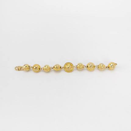 Celine 1990s Gold-tone Triomphe Planet Link Charm Bracelet