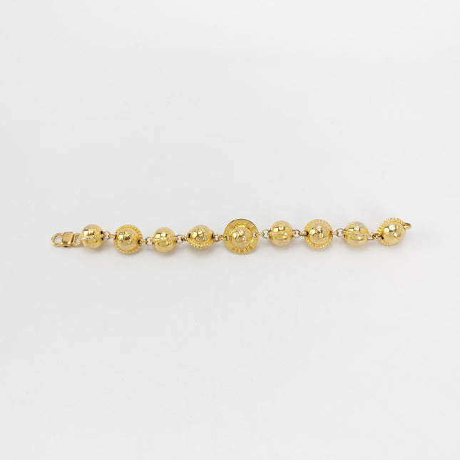Celine 1990s Gold-tone Triomphe Planet Link Charm Bracelet