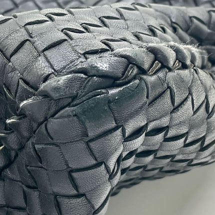 Sold Bottega Veneta Intrecciato Hobo Bag Medium Black Lambskin leather 45cm