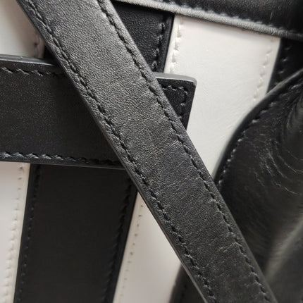 Saint Laurent Sac De Jour Small Black and White Striped Leather Handbag