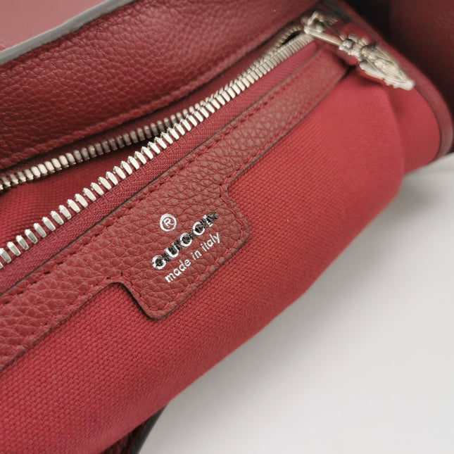 Gucci Jackie 1961 Burgundy Large Pebbled Leather Shoulder Bag with Strap
