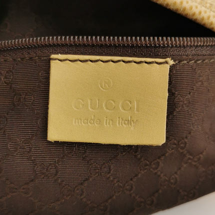Sold Gucci Jackie Vintage Yellow Gold Exotic Lizard-skin Leather Shoulder Bag