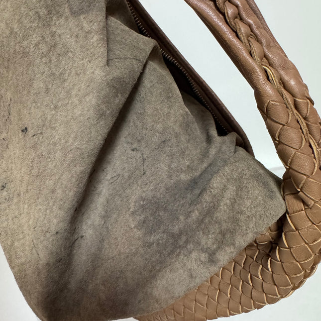 Bottega Veneta Intrecciato Hobo Bag Medium Brown Lambskin leather 40cm