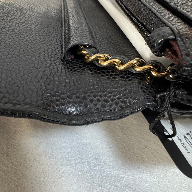 Chanel Wallet on Chain Classic Flap 2014 Black Caviar Leather Gold Hardware
