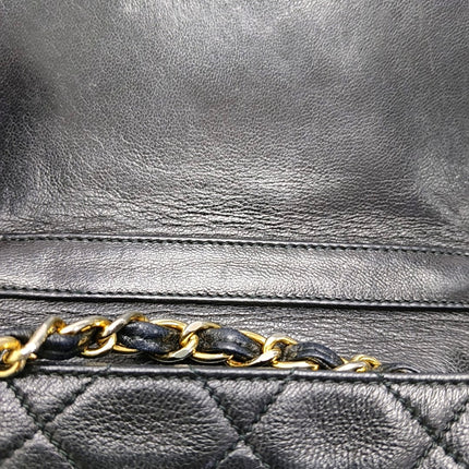 Chanel Vintage Mini CC Tassel Flap Bag Black Lambskin Matelasse Chain