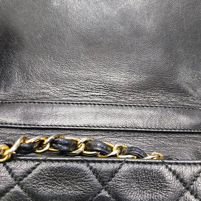 Chanel Vintage Mini CC Tassel Flap Bag Black Lambskin Matelasse Chain