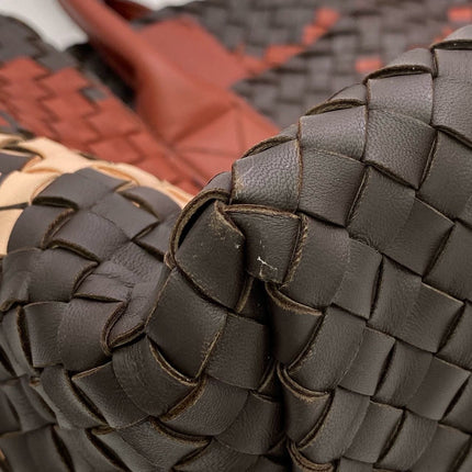 Bottega Veneta Cabat Tote Intreccio Leather Multicolor Brown Burgundy Beige 42cm