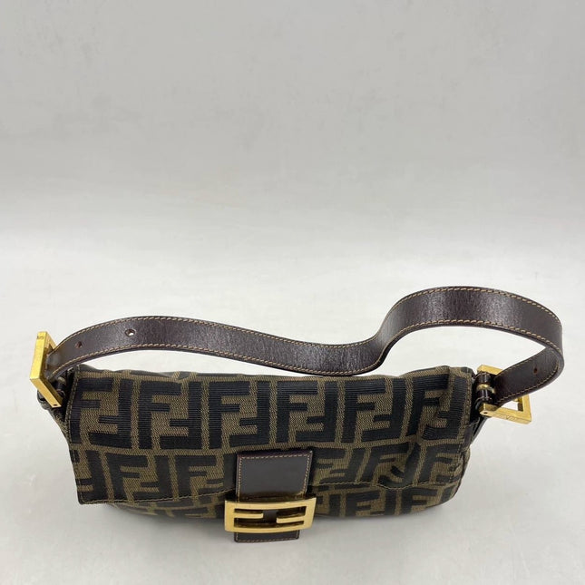 Sold Fendi Baguette Classic Zucca Print Monogram Gold-tone Hardware