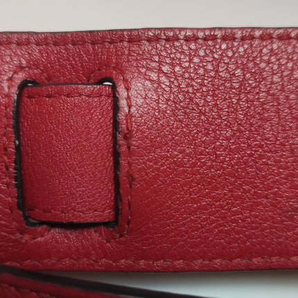 Loewe Puzzle Medium Red Leather with Zipper Crossbody Bag