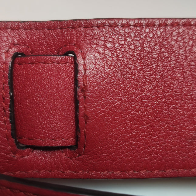 Loewe Puzzle Medium Red Leather with Zipper Crossbody Bag