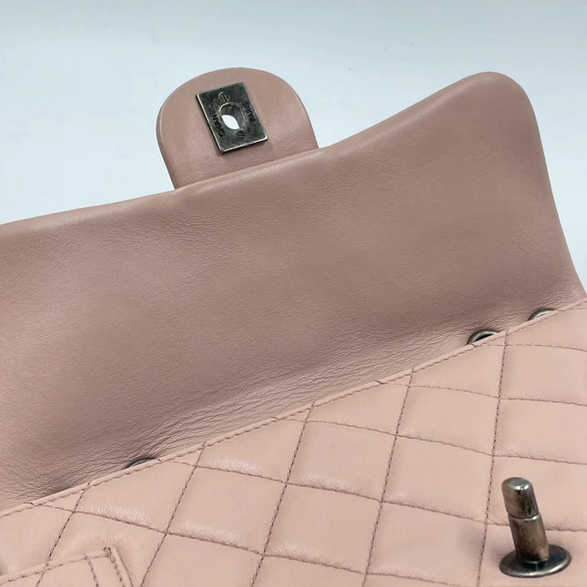Sold Chanel Classic Flap 2014-2015 Pink Lambskin Leather Medium Shoulder Bag