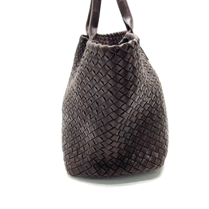 Bottega Veneta Cabat Tote Intreccio Leather Chocolate Brown 42cm