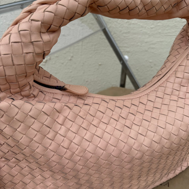 Bottega Veneta Veneta Hobo Medium Light Nude Pink Intrecciato Leather Bag 48cm