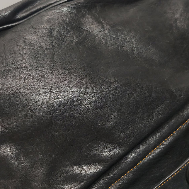 Dior Vintage Gaucho Large Black Leather Crossbody Bag