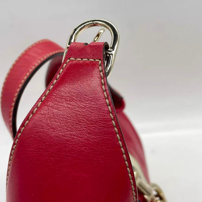 Gucci Jackie Vintage Bouvier Hobo Red Leather with Web Accent