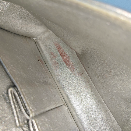 Chanel Classic Flap Medium Silver Lambskin Leather Silver Hardware