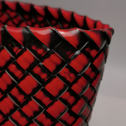 Bottega Veneta Cabat Large Intreccio Burgundy Patent Leather 40cm