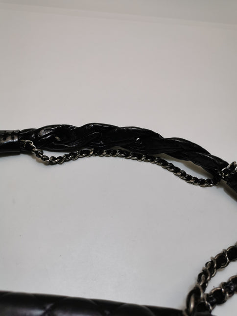 Chanel Istanbul Flap Bag 2011 Medium Leather and Knot Chain Redyed Black