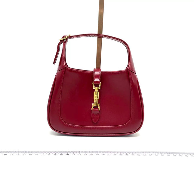 Gucci Jackie 1961 Mini Red Burgundy Leather Bag-Luxbags