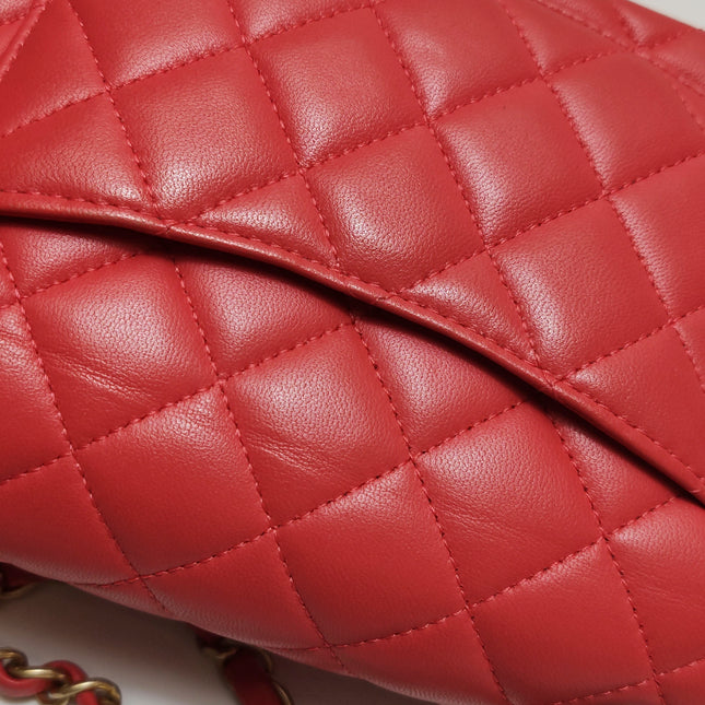 Chanel Classic Flap Mini 2019 Red Lambskin Leather Gold Hardware